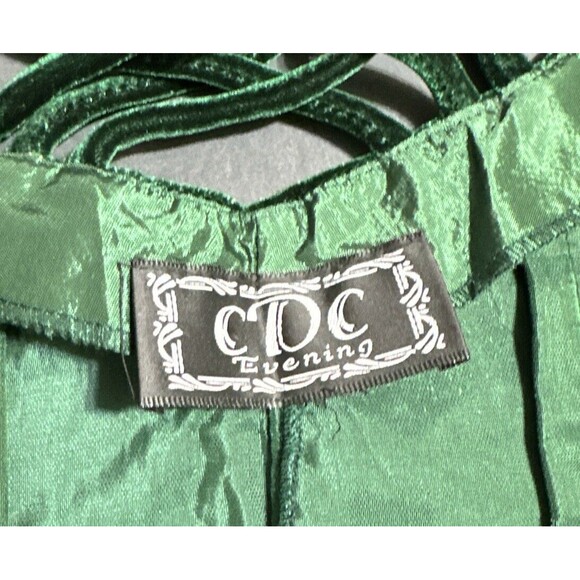 Emerald Green Strappy Front Diamond Buttons Bodycon Dress CDC Evening Size 6 - Picture 8 of 16